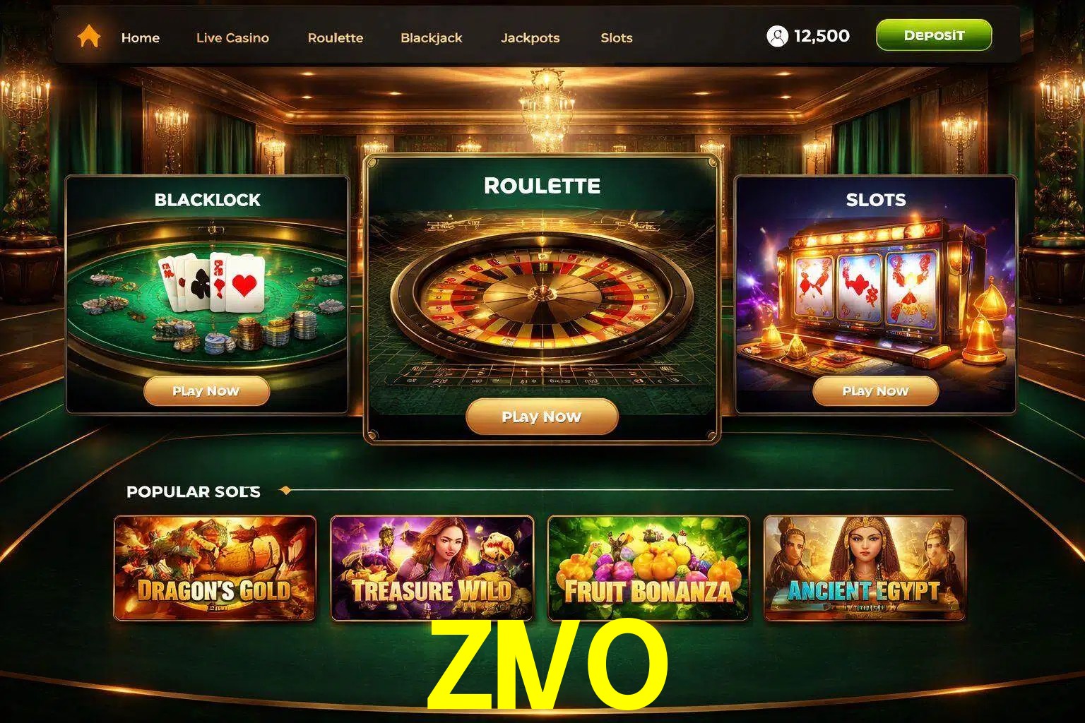 Vista de la plataforma ZIVO Casino mostrando categorías organizadas de juegos en línea